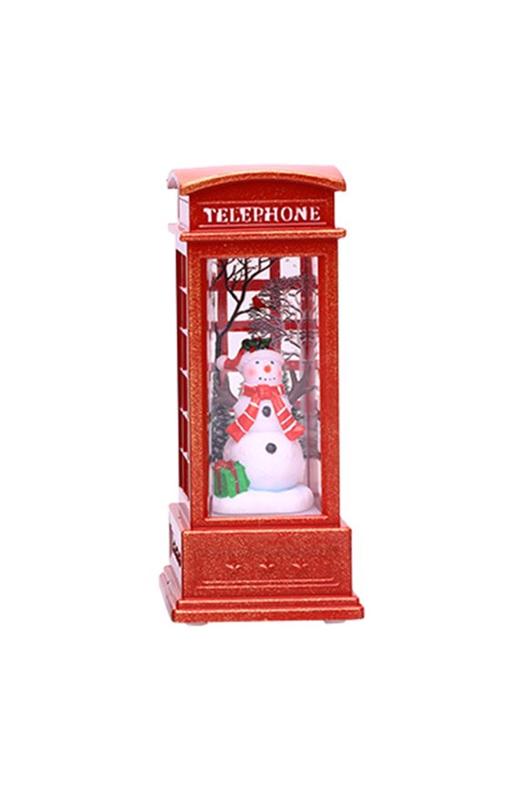 Christmas Phone Booth LED Light Santa Claus Snowman Xmas Tree Lights Tabletop