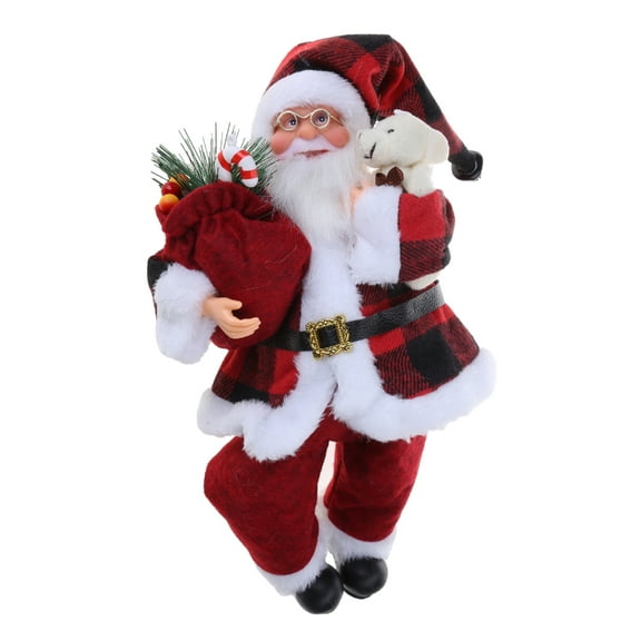 ZPAQI Christmas Santa Figurines Hand Crafted Santa Claus Standing Sitting for Doll Dec