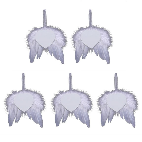 ZPAQI Christmas Tree Decor WhiteAngel Wings Ornament Blank Sublimation Products