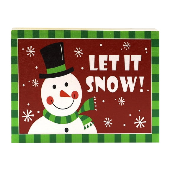 ZPAQI Christmas Wooden Box Sign Farmhouse Rustic Santa Claus Snowman Plaque Frame Wall Hanging Decoration Xmas Party Ornament