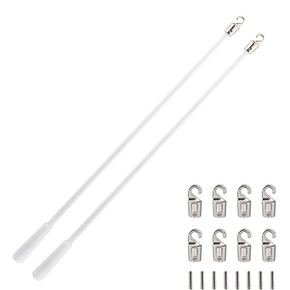 ZPAQI Clear Blind Rods 43cm with 360Rotate Hooks for Home Office Window Decoration