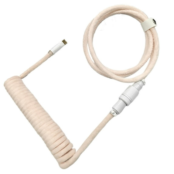 ZPAQI Coiled USB C Cable For Mechanical Keyboards 1.5M Fast Speed Charging Data Sync