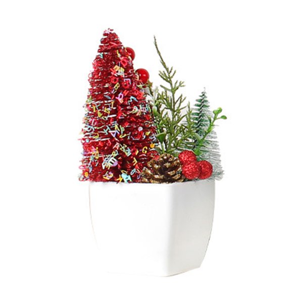 ZPAQI Colorful Mini Trees for Xmas Home Desktop Ornaments Party Decorations