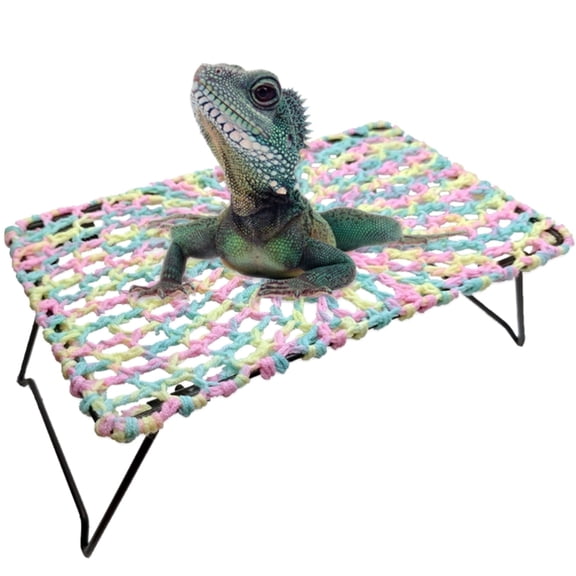 ZPAQI Crocheted Hammock Habitat Climbing Lizards,Geckos Climbing Rectangle Bed