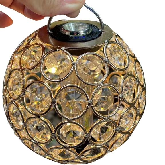 ZPAQI Crystal Lampshade Round Hollow Shadow DIY Lanterns Shade for Outdoor Lighting