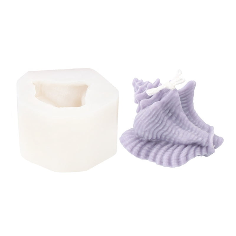 ZPAQI Cute Conch Shape Candle Silicone Mold for Hand-made Candle Ornaments Making For Valentine's Day gifts