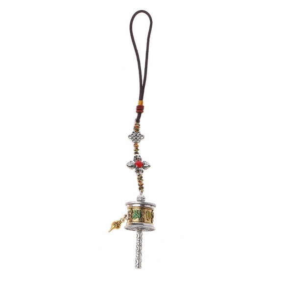 ZPAQI Cute Tibet Prayer Wheel Spinner Keychain Hum Spirits Tibetan Buddhism Keyring