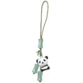 thumbnail image 1 of ZPAQI Cyan Bamboo Joint Pandas/Fan Pendant Stylish Phone Charm Strap for Men Women, 1 of 16