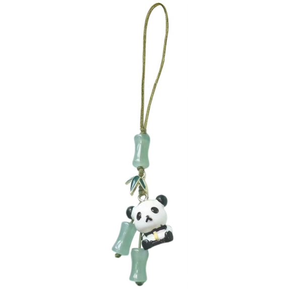 ZPAQI Cyan Bamboo Joint Pandas/Fan Pendant Stylish Phone Charm Strap for Men Women