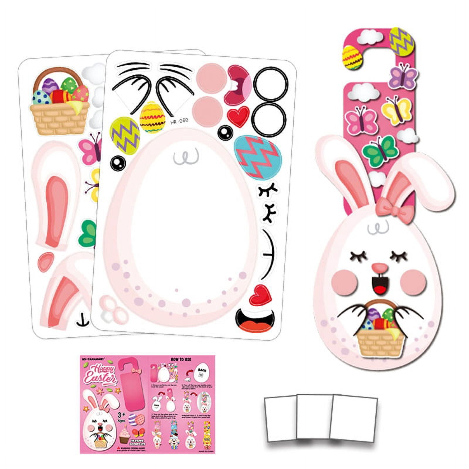 ZPAQI DIY Easter Door Pendant Wall Sticker Material Kit Bunny Egg for ...
