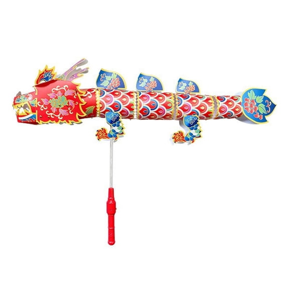ZPAQI DIY Handheld Dragon Dance Craft 3D LED Light Chinese New Year Celebration Gift