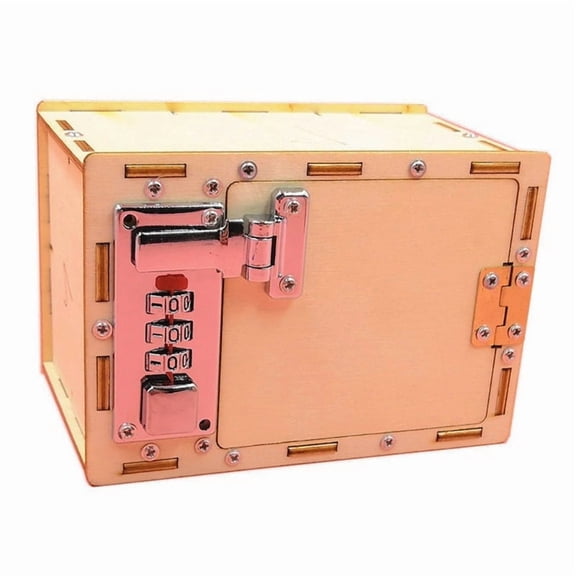 ZPAQI DIY Mechanical Toy Strongbox Model Building Wooden Strongbox Making Kits