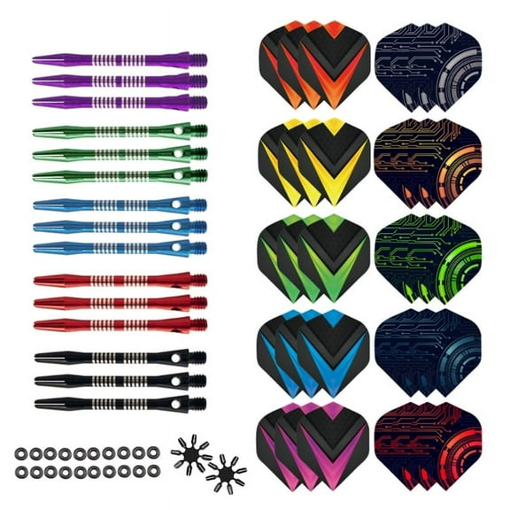 ZPAQI Dart Stems & Flights Set in 2BA Thread Mediums Aluminum Shafts Dart Accessories