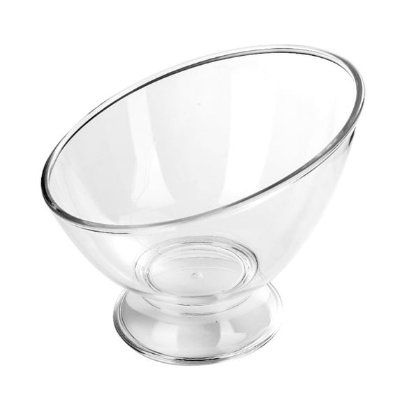 ZPAQI Diagonal Salad Bowl Plastic Break Resistant Clear Bowls Fruit Rice Serving Bowls