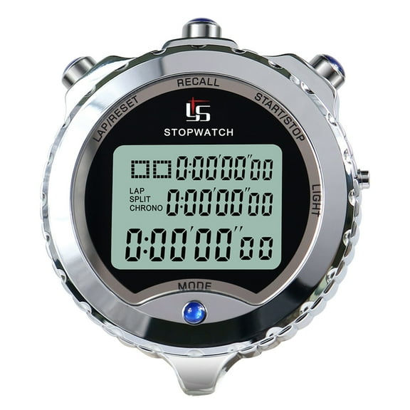 ZPAQI Digital Stopwatch with Clock Calendar Alarm, Shockproof Stopwatch for Training