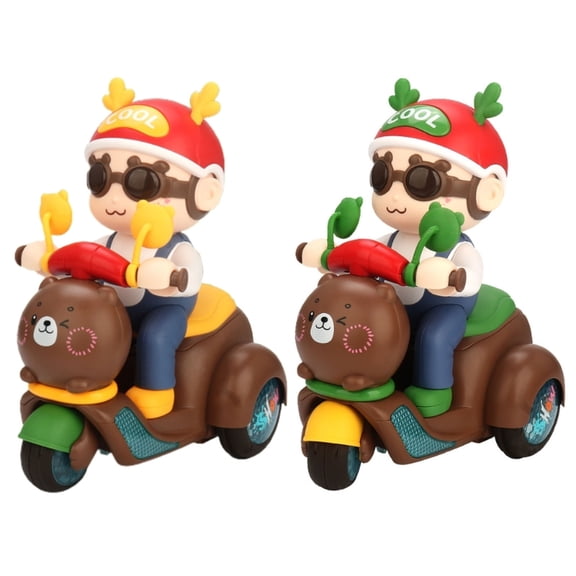 ZPAQI Electric Motorcycle Stunt Tricycle Toy Kids Babies Easter Gift Musical Vehicle