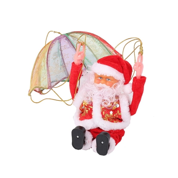 ZPAQI Electric Santa Clause Doll Toy Parachute Dancing Old Man Ornament Decorations