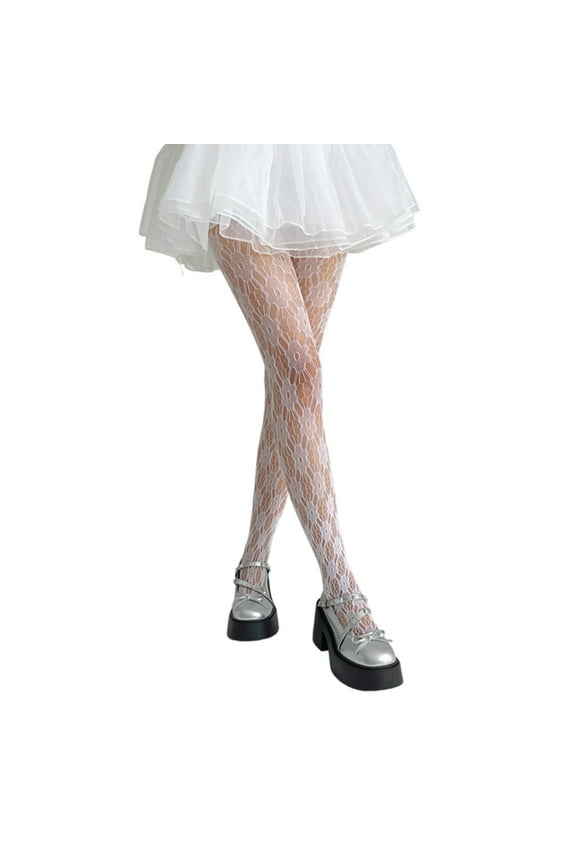 Elegant Lace Floral Fishnet Leggings Tights Vintage Mesh Pantyhose for Ladies