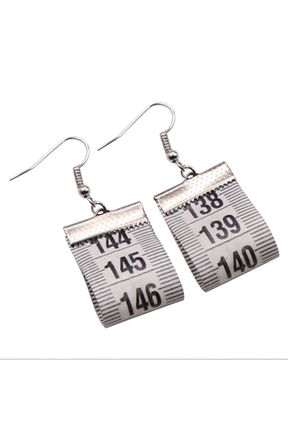 Elegant Measuring Tape Pendants Earring Unique Multiple Colors Ruler Charm