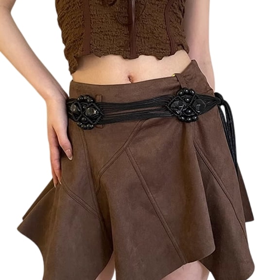 ZPAQI Elegant Rope Belt Aesthetic Waistband Wax Rope Belt Women Dresses Accessories