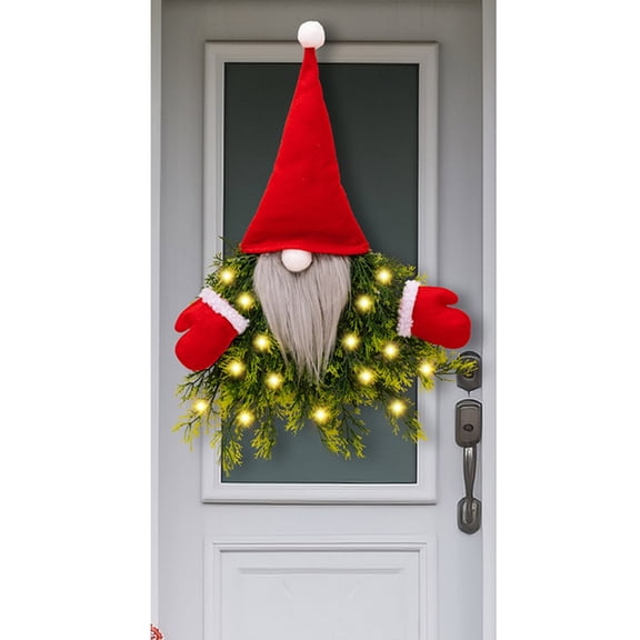 ZPAQI Enchanting LED Light up Christmas Tree Statue adorned with a Hat clad Faceless