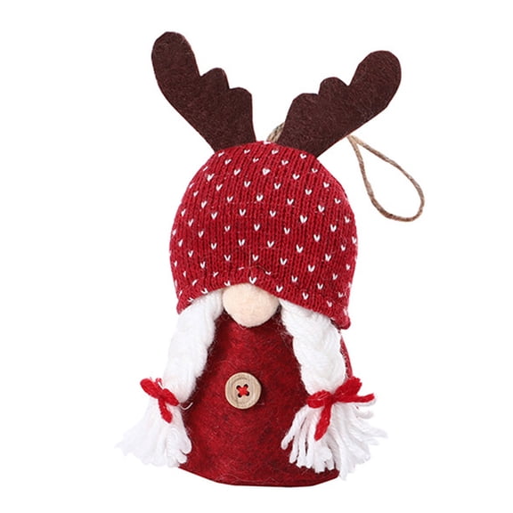 ZPAQI Faceless Cartoon for Doll Xmas Party Props Old Man Antler Christmas Decoration