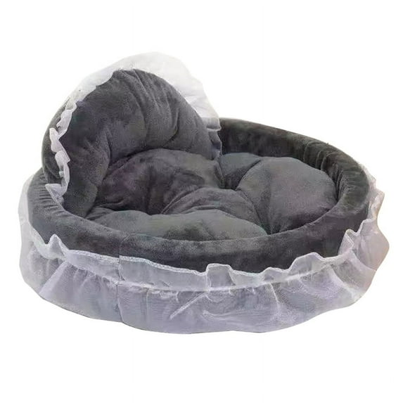 ZPAQI Fancy Bows Lace Dog Bed Soft and Comfortable Princess Sofa for Your Pets