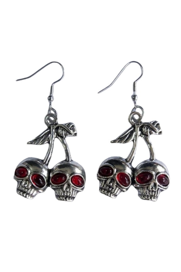 Fashion Gothic Skeleton Pendant Earring Eye Catching Skull Head Earring Party