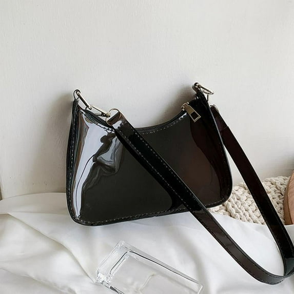 ZPAQI Fashion Vintage Ladies Solid Color Clear Underarm Bag Casual Women Hobos Handbag