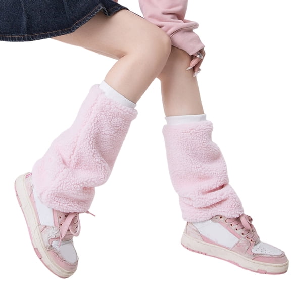 ZPAQI Faux Lamb Fleece Leggings Gaiters for Women Winter Thermal Leg Warmers