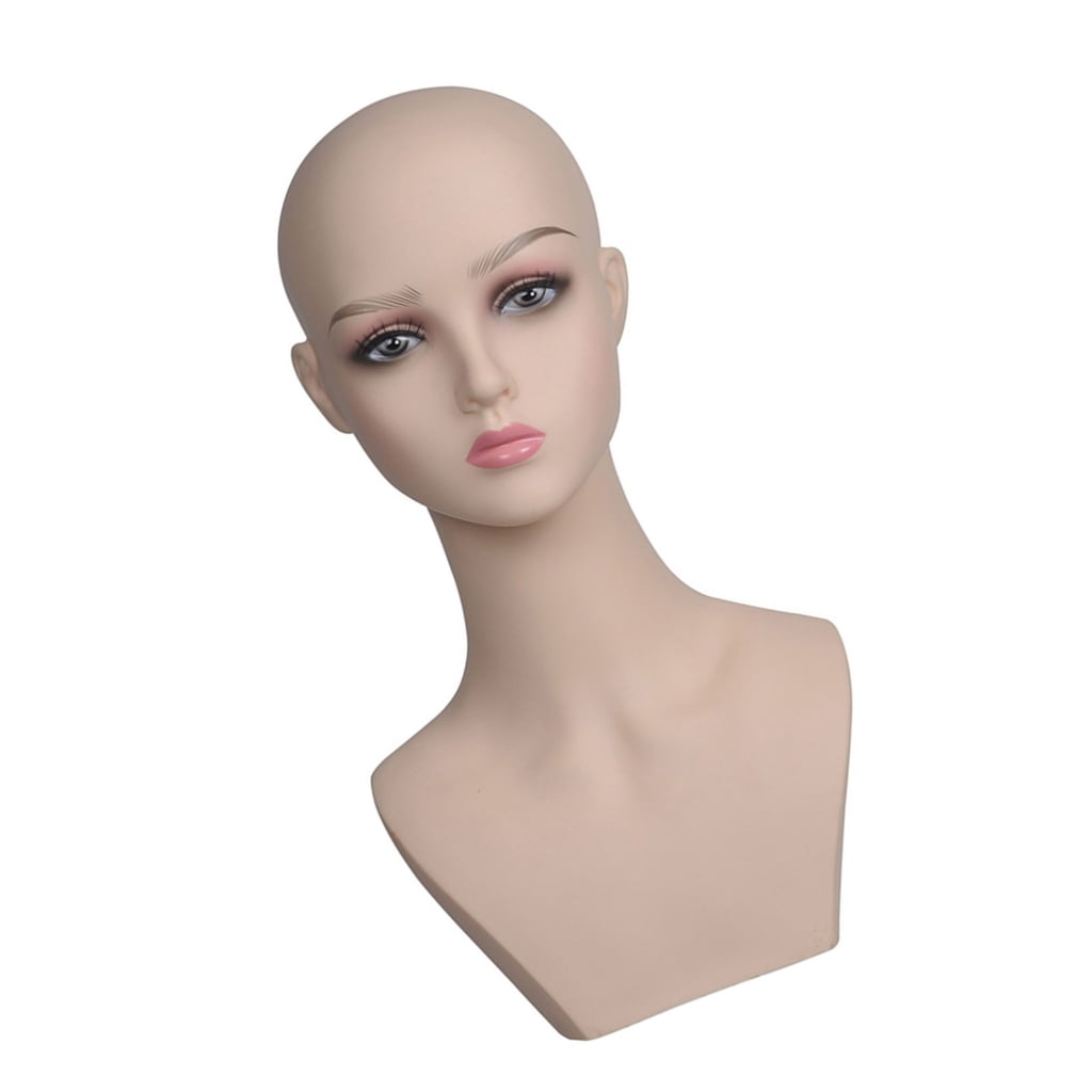 ZPAQI Female Mannequin Head Portable Wig Holder Face Makeup Doll Head Wig Stands