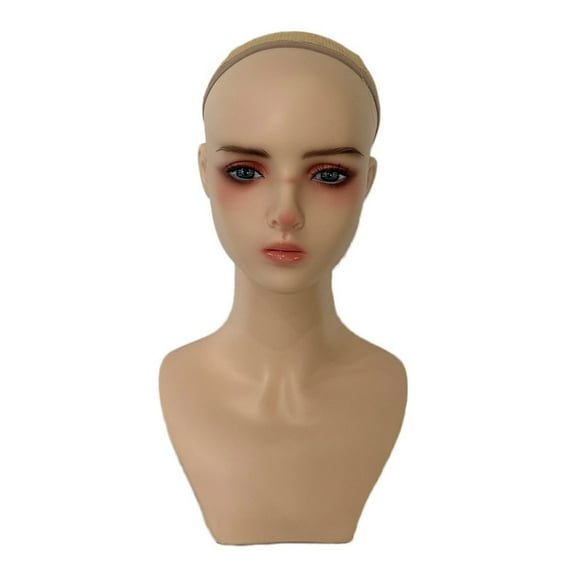 ZPAQI Female Mannequin Head Portable Wig Holder Face Makeup Doll Head Wig Stands