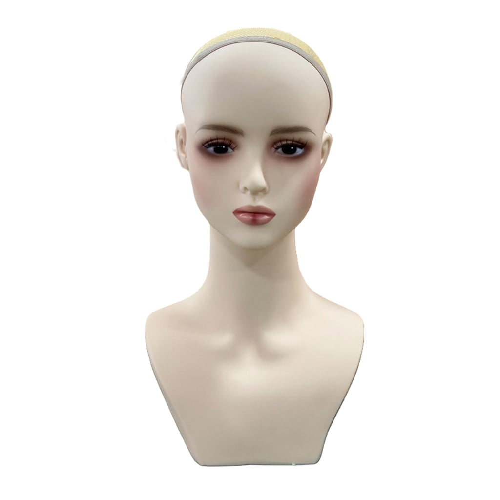 ZPAQI Female Mannequin Head Portable Wig Holder Face Makeup Doll Head Wig Stands