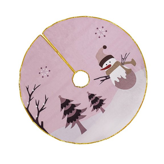 ZPAQI Festival Golden Border Tree Skirt Cover to Elevates Christmas Tree Aesthetic