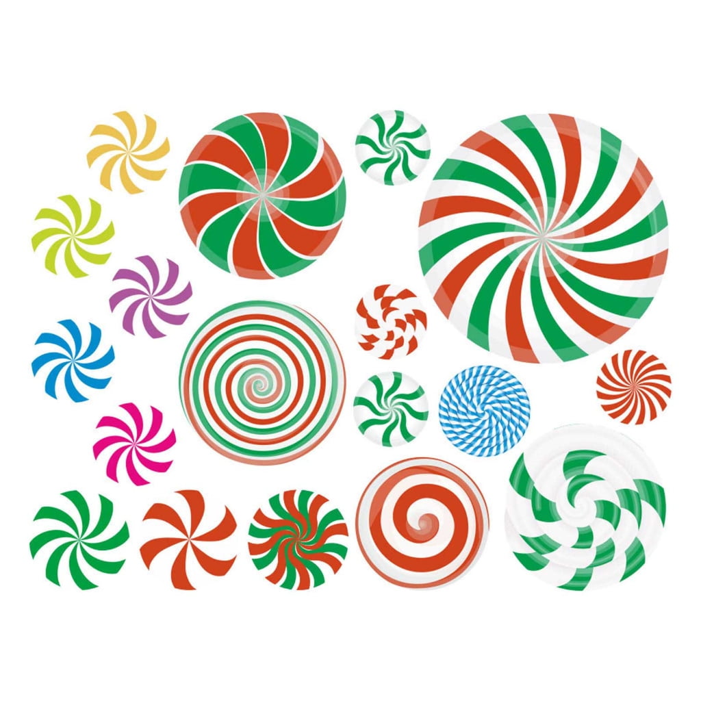 ZPAQI Festive Christmas Candy Wall Stickers Glowing Window Decals Set