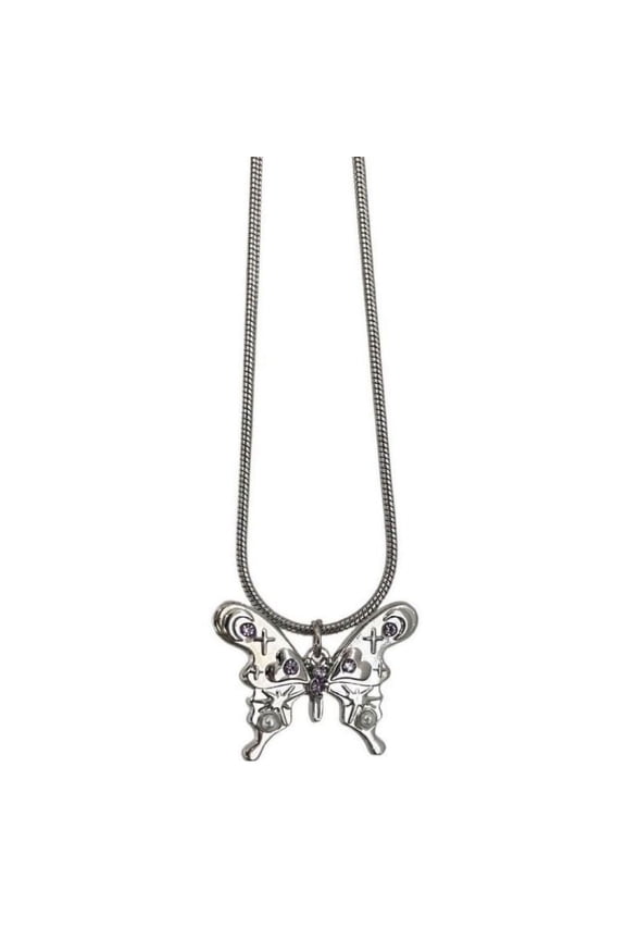 Flower Star Butterflies Pendant Necklaces Elegant Snake Chains Y2K Jewelry