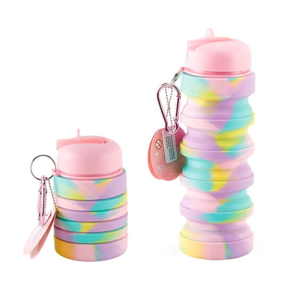 ZPAQI Foldable Camping Hiking Portable Leak Proof Sports Water Bottle with Carabiner
