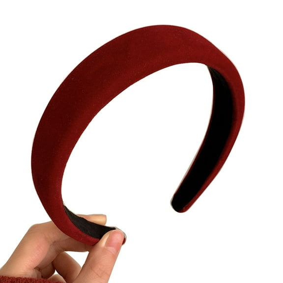 ZPAQI French Fabric Red Headband Soft Sponge Headhoop Christmas Theme Party Hairband