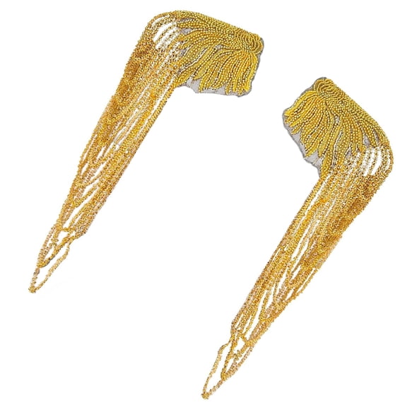 ZPAQI Fringed Epaulets Shoulder Applique Sequined Bead Shoulder Epaulettes Garment