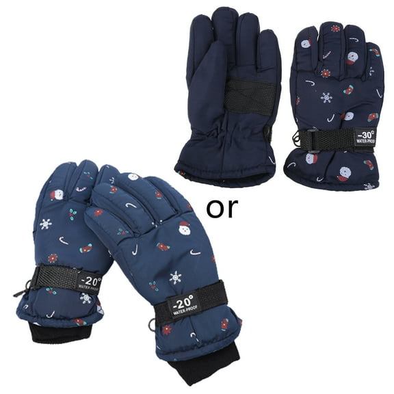 ZPAQI Full Finger Gloves Winter Thickened Ski Gloves Christmas Fleece Lined Gloves