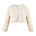 thumbnail image 1 of ZPAQI Girls Faux Furs Dress Coat Princesses Cape Winter Elegant Long Sleeve Cardigan, 1 of 15