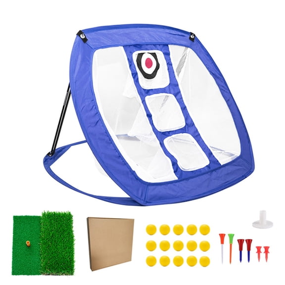 ZPAQI Golf Practice Net with Mat, Ball, Tees Indoor Outdoor Golf Chipping Net