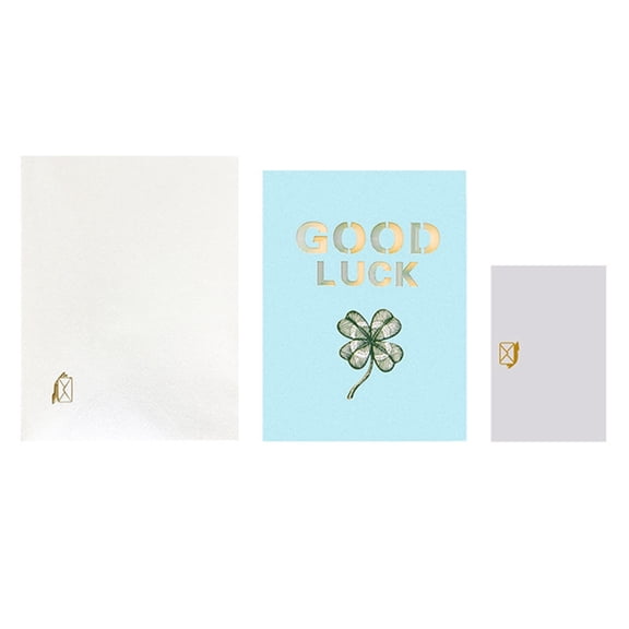 ZPAQI Good Luck Popup Greetings Card 3D Clovers Popup Cards with Notecards Envelope