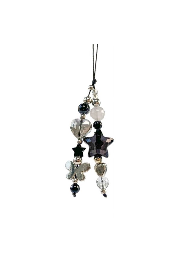 Goth Y2K Phone Charm Pendant Keychain Sweet Star Flower Cellphone Chain Strap