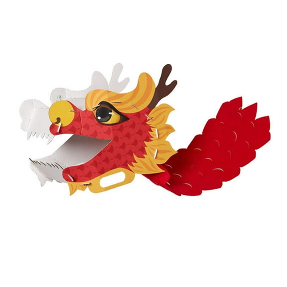 ZPAQI Handmade 3D Paper Dragon New Year Dragon Prop Novelty DIY Handicraft Kit