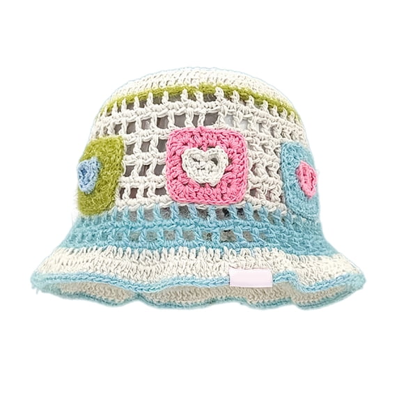 ZPAQI Handmade Fisherman Hat Handwoven Flower Crocheted Hat for Music Festival