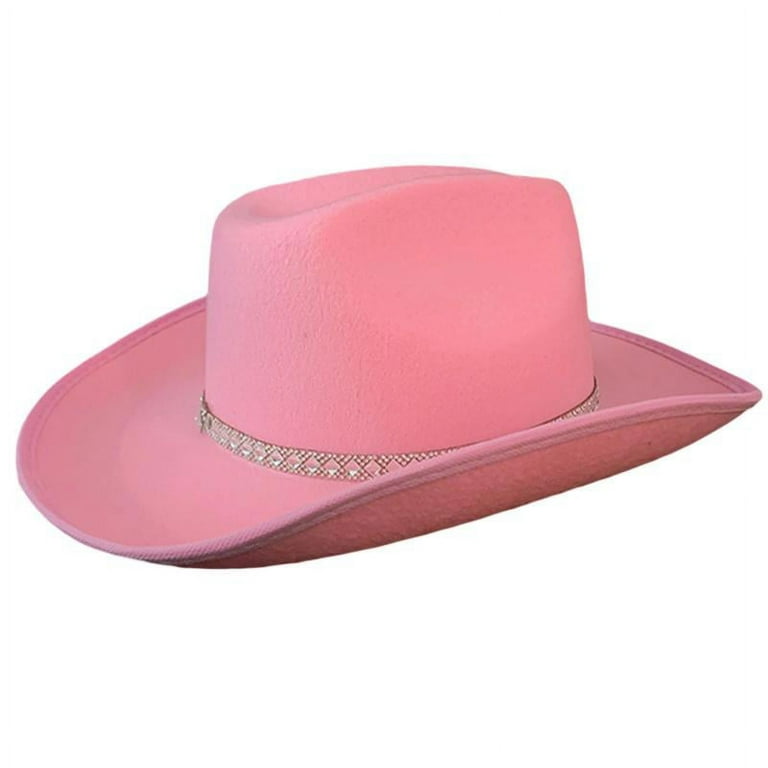 Zpaqi Hats Men Cowboy Hats Jazz Hat for Women Western Cowboy Hat Church Hat Model Show Cowboy Hat Felt Hat adult Men Hat, Men's, Size: One size, Pink