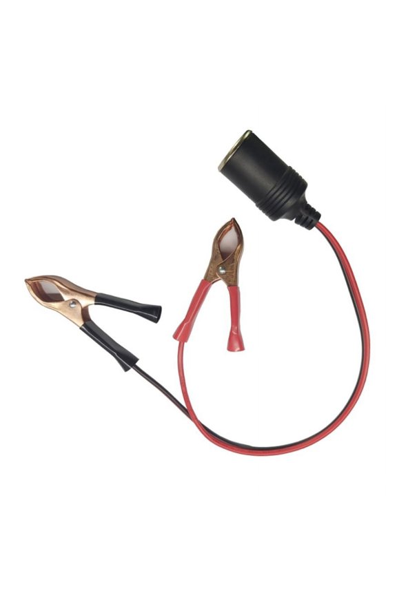 Heavy-Duty Cigarette Lighter Female Socket to Crocodiles Clip Extension Cable
