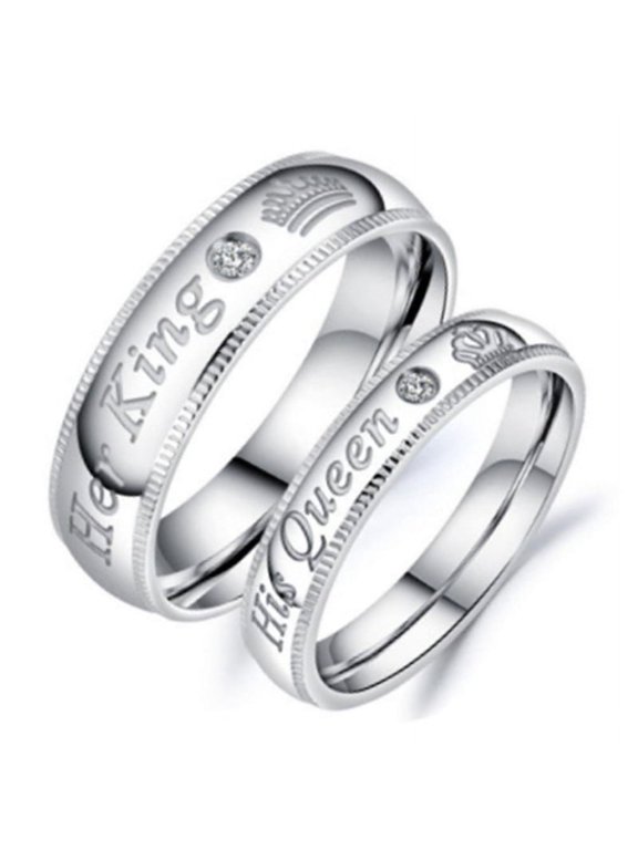 Her King and His Queen Alloy Ring Set Romantic Jewelry Ring Anniversary Gifts