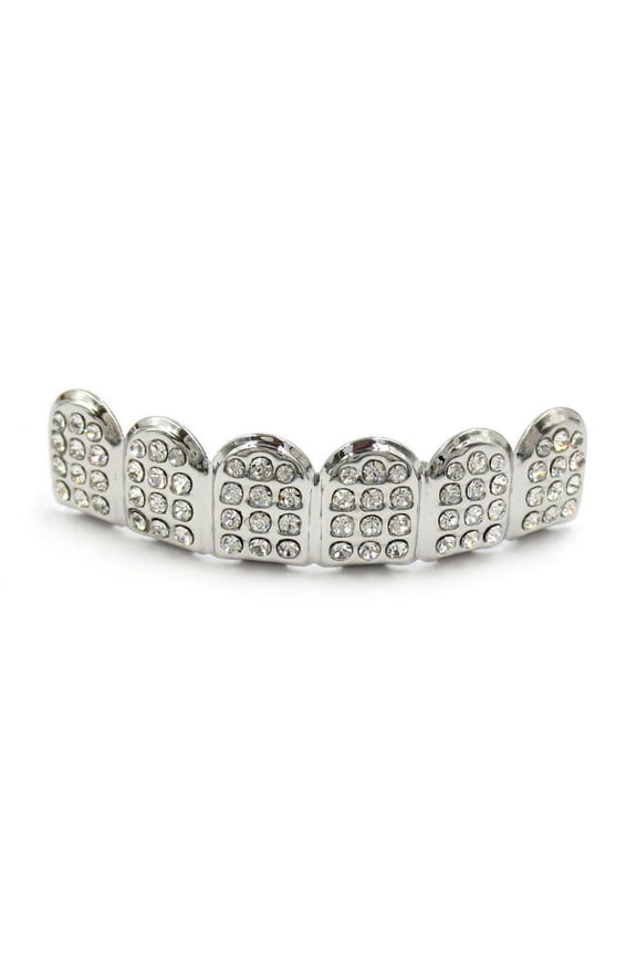 Hip-Hop Rapper Gold/Silver Plated Mouth Caps Custom Teeth Braces Top Bottom